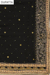 Black Chinon Unstitched Suit Salwar With Dupatta