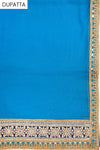 Tussar Firozi Net Georgette Semi Stitched Suit Salwar With Dupatta