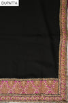 Black Georgette Semi Stitched Salwar Suit With Dupatta