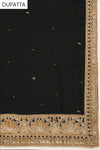 Black Georgette Semi Stitched Salwar Suit With Dupatta
