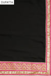 Black Lace Georgette Semi Stitched Salwar Suit With Dupatta