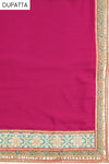 Magenta Georgette Semi Stitched Salwar Suit With Dupatta