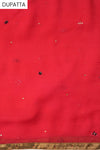 Red Georgette Semi Stitched Salwar Suit With Dupatta
