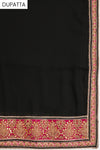 Black Georgette Semi Stitched Salwar Suit With Dupatta