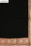 Black Georgette Semi Stitched Salwar Suit With Dupatta
