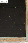 Black Georgette Semi Stitched Suit Salwar With Dupatta