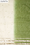 White & Green Net Semi Stitched Salwar Suit With Dupatta