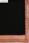 Black Georgette Semi Stitched Salwar Suit With Dupatta