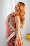 Maroon Georgette Lehenga Set And Net Dupatta With Readymade Blouse (Ft:-Arti Chauhan)