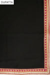 Black Georgette Semi Stitched Salwar Suit With Dupatta