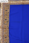Royle Blue Lace Georgette Semi Stitched Salwar Suit With Dupatta