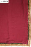 Maroon Crepe Semi Stitched Salwar Suit With Dupatta