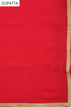 Red Georgette Semi Stitched Salwar Suit With Dupatta