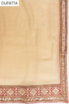 Tussar Jacquard Crepe Semi Stitched Salwar Suit With Dupatta