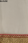 White Chiffon Embroidered Saree With Unstitched Blouse