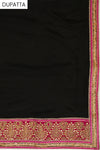Black Khaddi Georgette Semi Stitched Salwar Suit With Dupatta