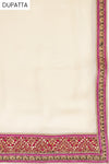 Off White Georgette Semi Stitched Salwar Suit With Dupatta