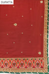 Bottle Maroon Loom Georgette Semi Stitched Salwar Suit With Dupatta