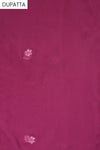 Magenta Net Unstitched Suit Salwar With Dupatta