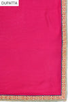 Peacock Crepe Semi Stitched Salwar Suit With Dupatta