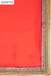 Peach Tussar Semi Stitched Salwar Suit With Dupatta