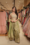 Pista Green Shimmer Tissue Readymade Sharara Set With Georgette Dupatta (Ft:-Muskan Sharma)