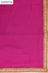 Megenta Tussar Unstitched Salwar Suit With Dupatta
