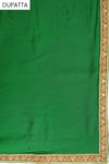 Bottle Green Tussar Unstitched Salwar Suit With Dupatta