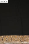 Black Lace Georgette Semi Stitched Salwar Suit With Dupatta