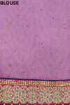 Mauvish Gajari Jacquard Chiffon Embroidered Saree With Unstitched Blouse