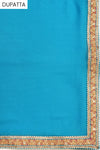 Dark firozi Tussar Unstitched Salwar Suit With Dupatta