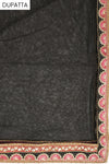 Tussar Black Tussar Unstitched Salwar Suit With Dupatta