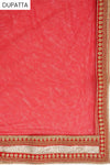 Tussar Red Tussar Unstitched Salwar Suit With Dupatta