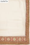 White Georgette Semi Stitched Suit Salwar With Dupatta