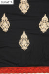 Black Georgette Unstitched Suit Salwar With Dupatta