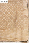 Black Tussar Cotton Unstitched Suit Salwar With Dupatta