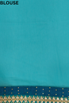 Tea Green Chiffon Embriodered Saree With Unstitched Blouse