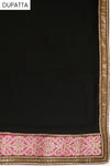 Black Georgette Semi Stitched Salwar Suit With Dupatta