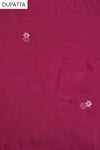 Magenta Net Unstitched Suit Salwar With Dupatta