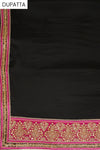 Ivory Chinon Semi Stitched Salwar Suit With Dupatta