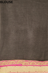 Black Chiffon Embroidered Saree With Unstitched Blouse