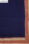 Navy Khaddi Georgette Semi Stitched Suit Salwar With Dupatta