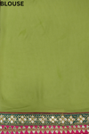 Lime Green Georgette Embroidered Saree With Unstitched Blouse