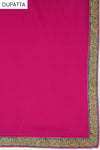 Magenta Tussar Semi Stitched Salwar Suit With Dupatta