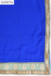 Royal Blue Georgette Semi Stitched Suit Salwar With Dupatta