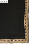 Black Georgette Semi Stitched Suit Salwar With Dupatta