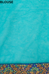 Jade Green Net Embroidered Saree With Unstitched Blouse