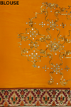 Omray Rust Georgette Embriodered Saree With Unstitched Blouse