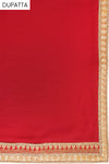Maroon Khaddi Georgette Semi Stitched Suit Salwar With Dupatta