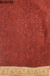 Maroon Georgette Crepe Embroidered Saree With Unstitched Blouse